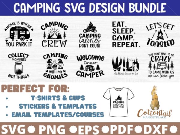 Camping ETSY SVG Template Covers